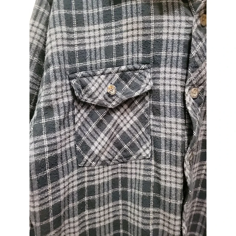 Levi Strauss & Co Men Flannel Shirt Jacket XXL Blue Plaid Quilt Lining Shacket